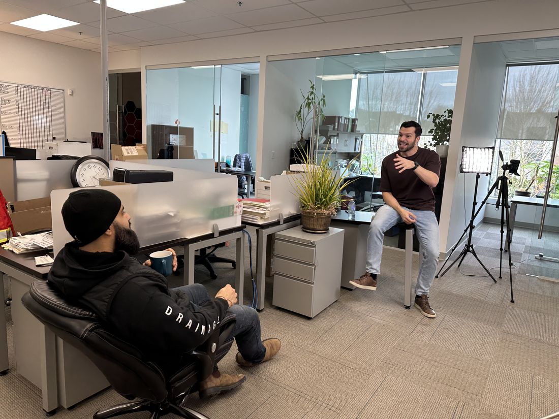 Rank My Business Today filming on location for a social media ad